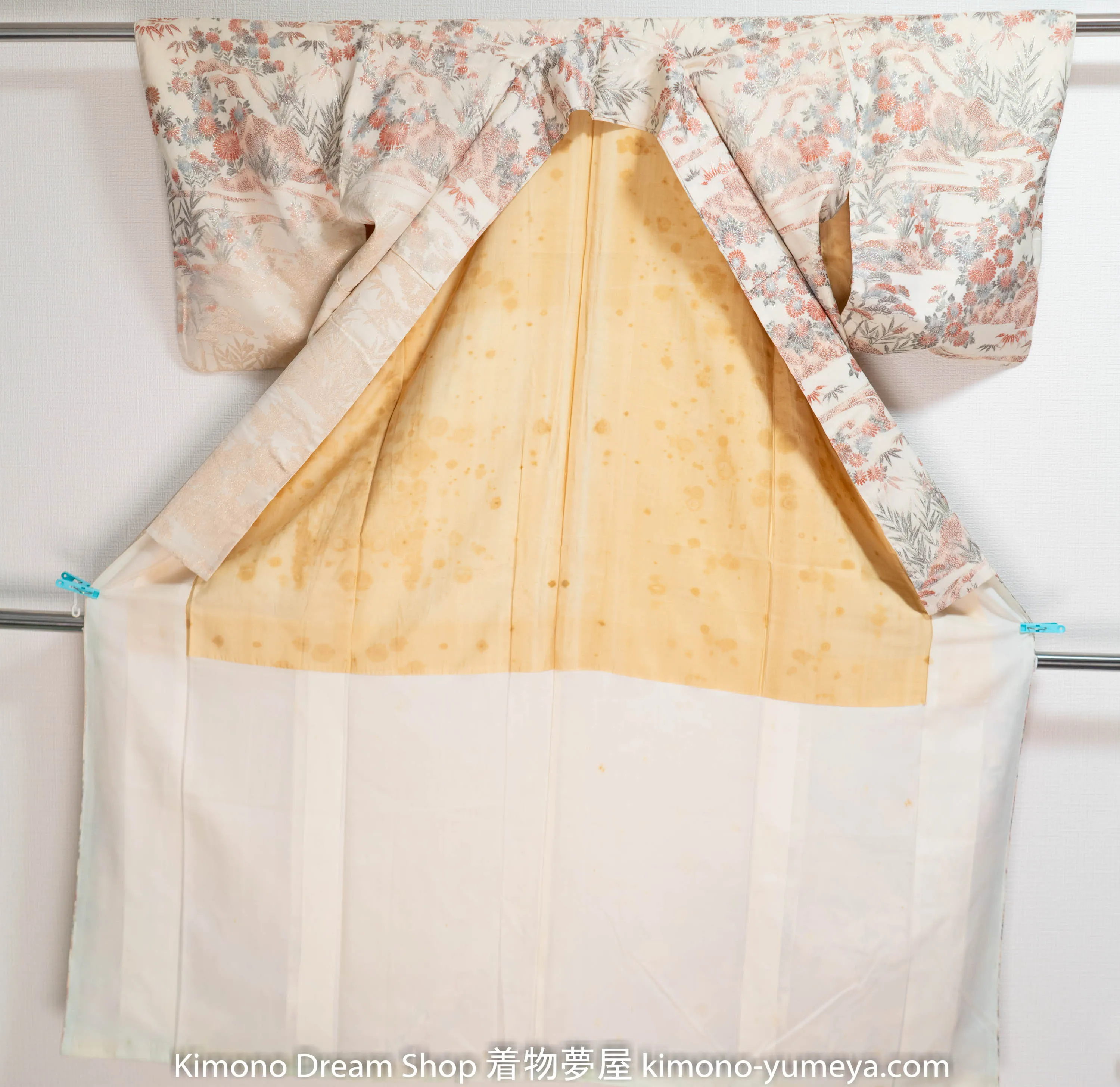 Unique Shiny Houmongi - Vintage Japanese Women's Floral Pattern Kimono Scenery Homongi Free Shipping