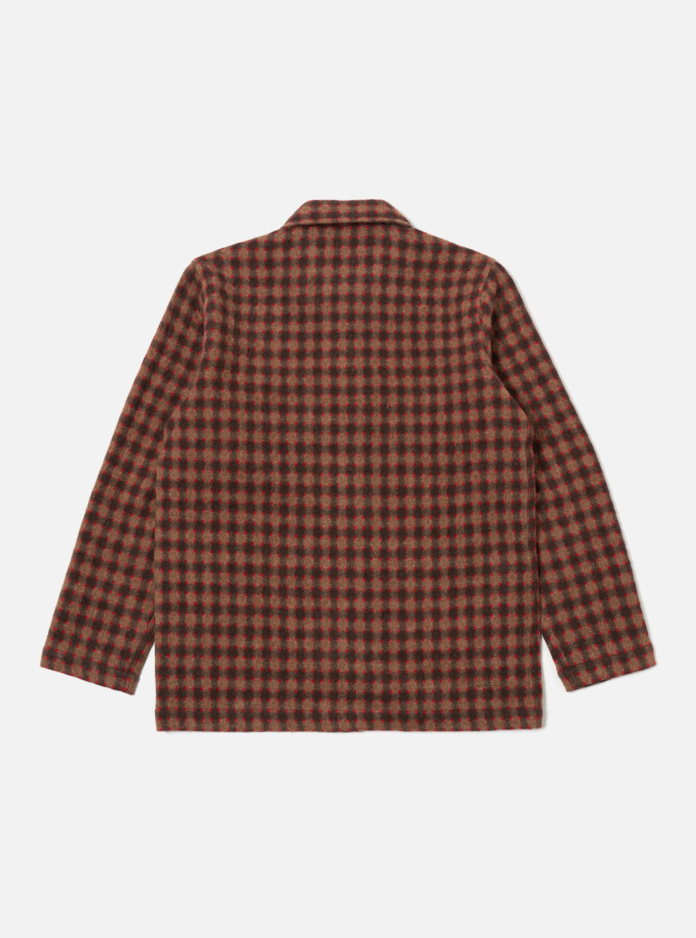 Universal Works Bakers Overshirt in Brown Wool Alpaca Mix
