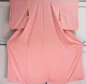 Unused Iromuji Pink Kimono - Floral Pattern - Excellent Condition - Single Color - Genuine Silk