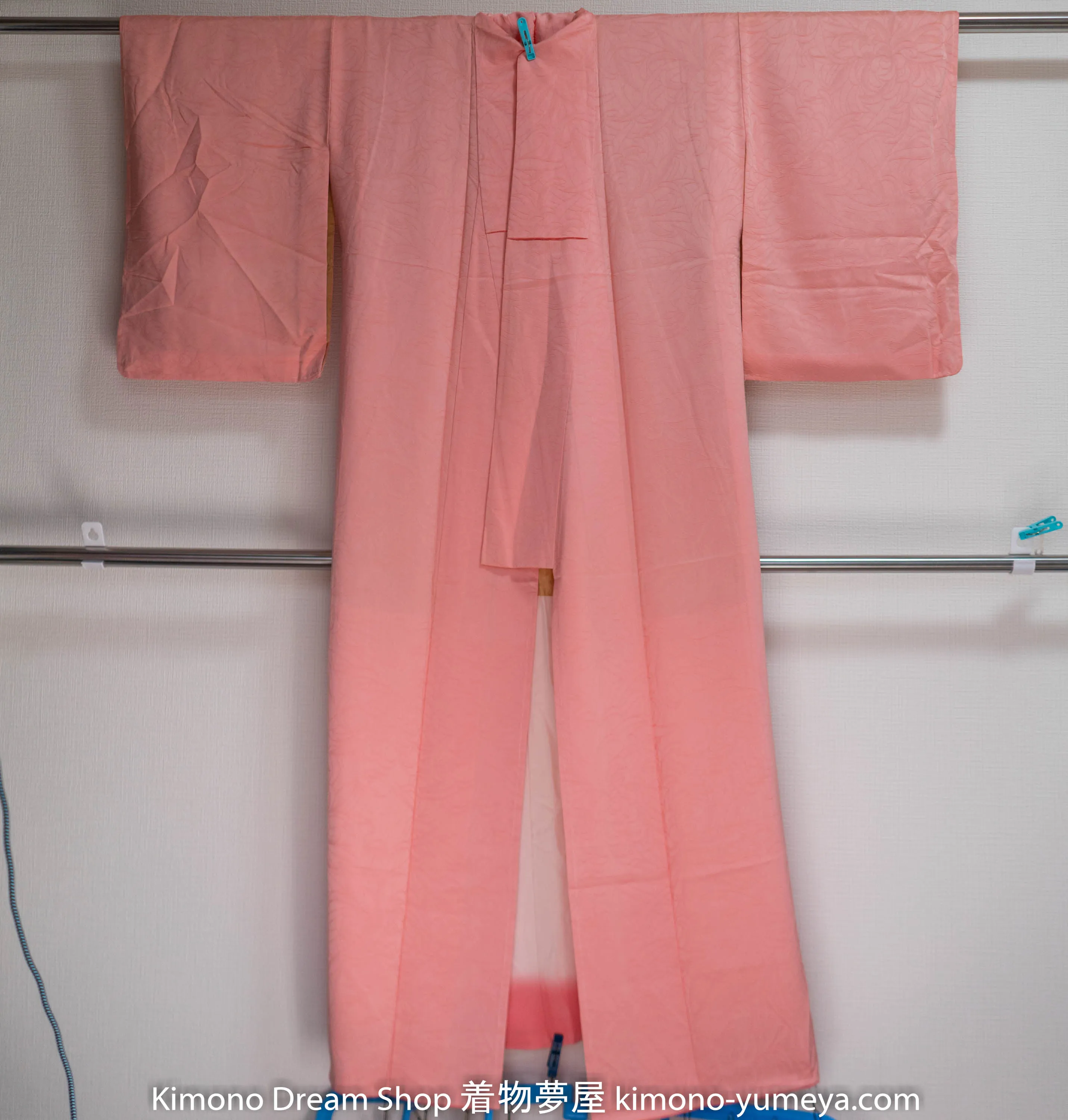 Unused Iromuji Pink Kimono - Floral Pattern - Excellent Condition - Single Color - Genuine Silk