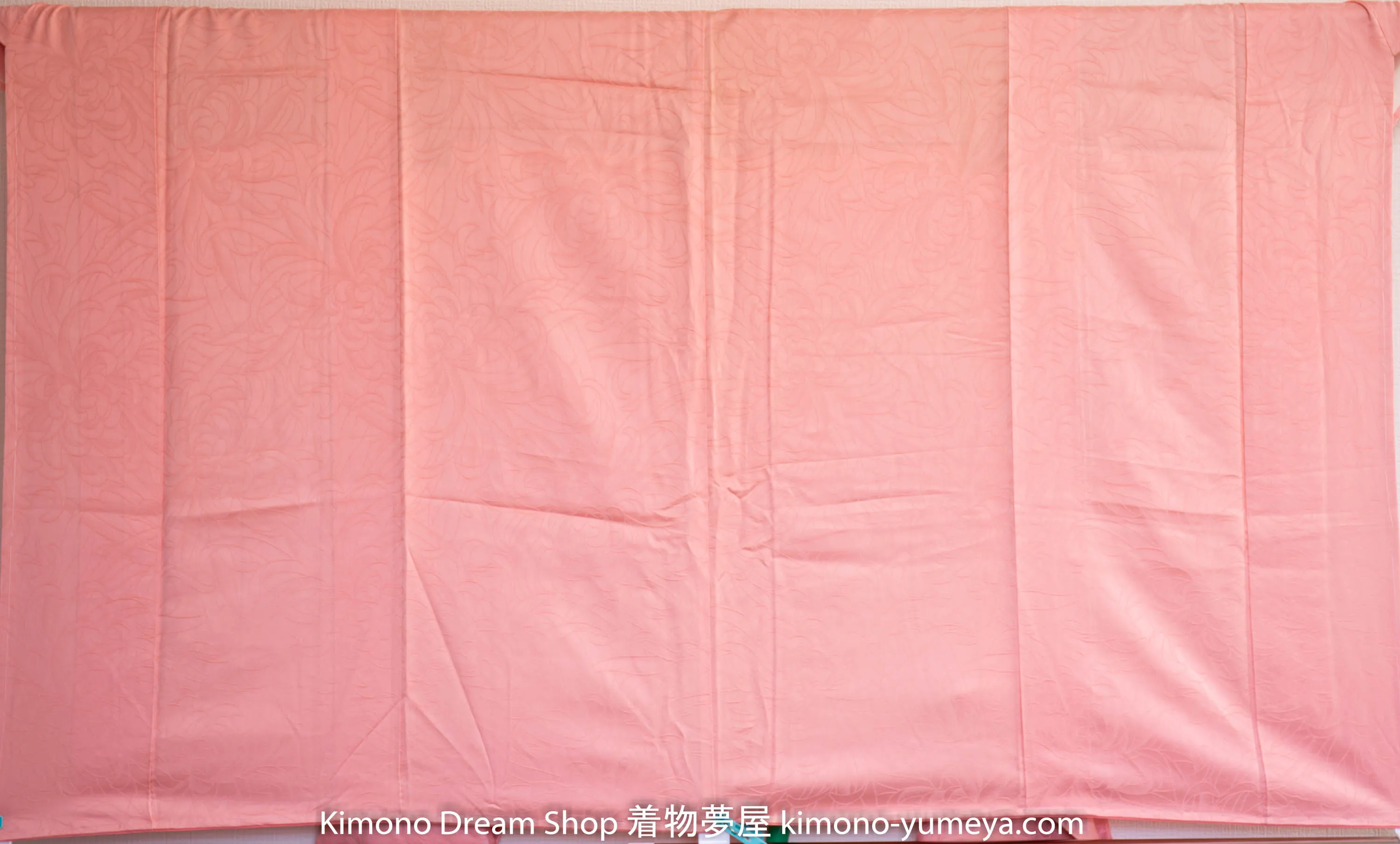 Unused Iromuji Pink Kimono - Floral Pattern - Excellent Condition - Single Color - Genuine Silk