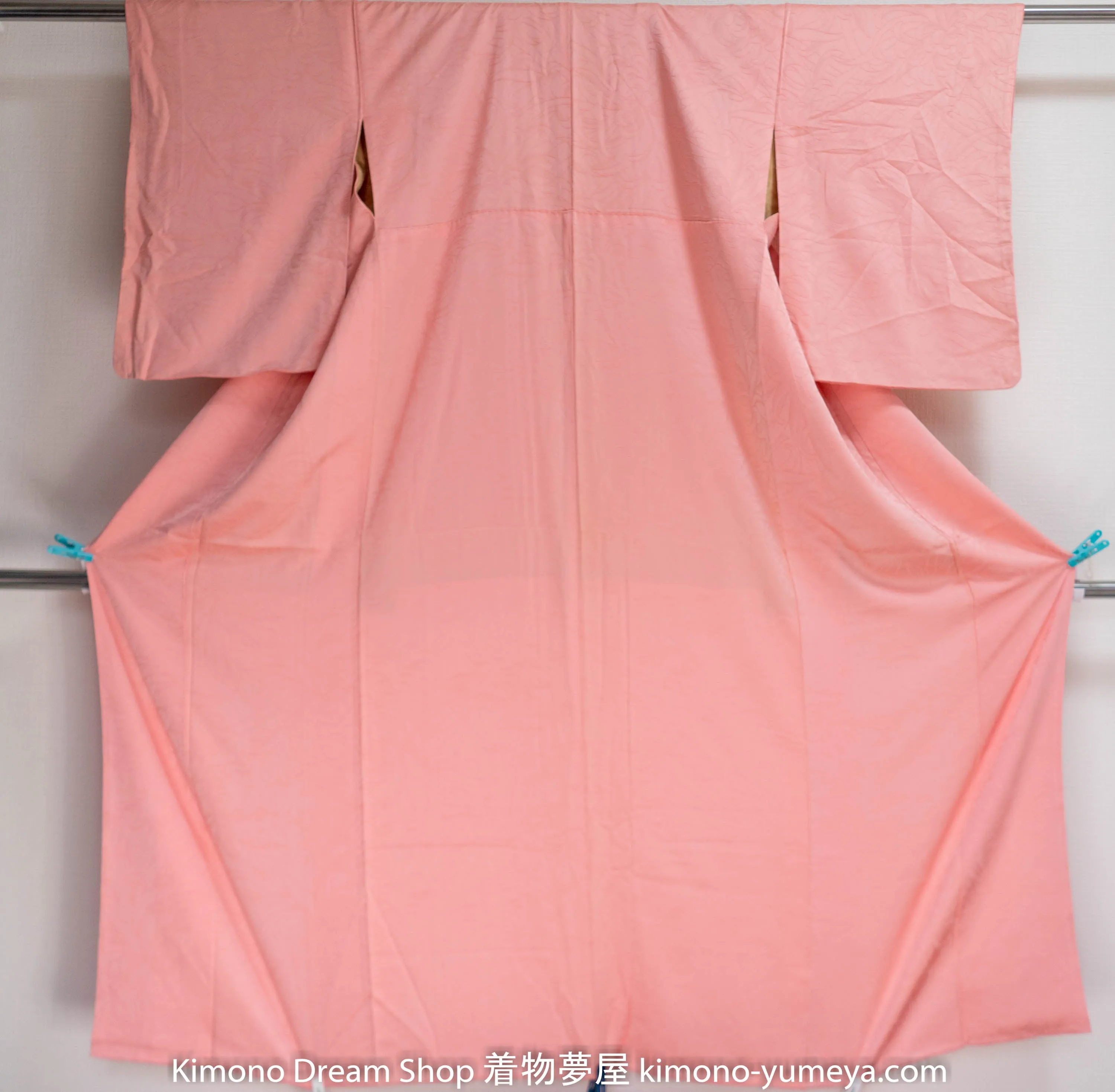 Unused Iromuji Pink Kimono - Floral Pattern - Excellent Condition - Single Color - Genuine Silk