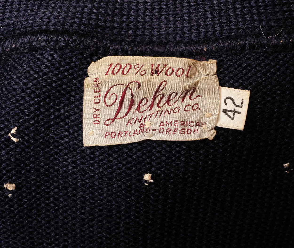 Vintage 50s Varsity School Sweater Dehen Knitting Mills Letterman Style Bob L 42