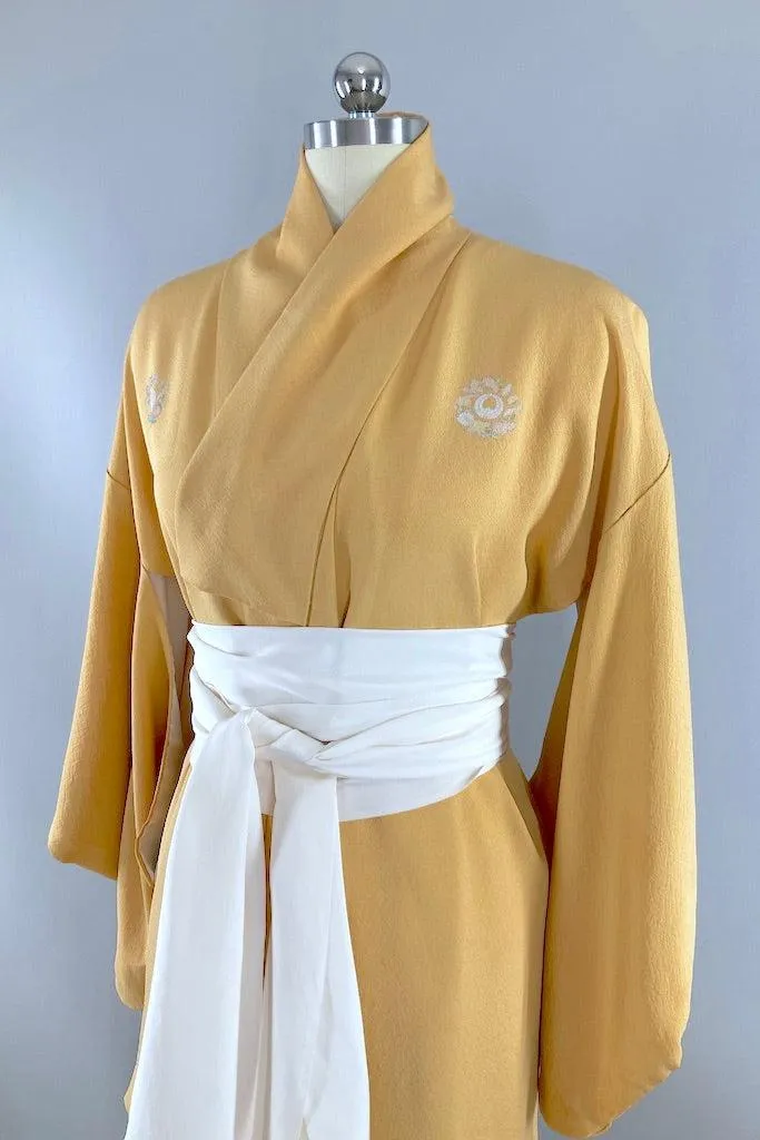 Vintage Gold Silk Kimono