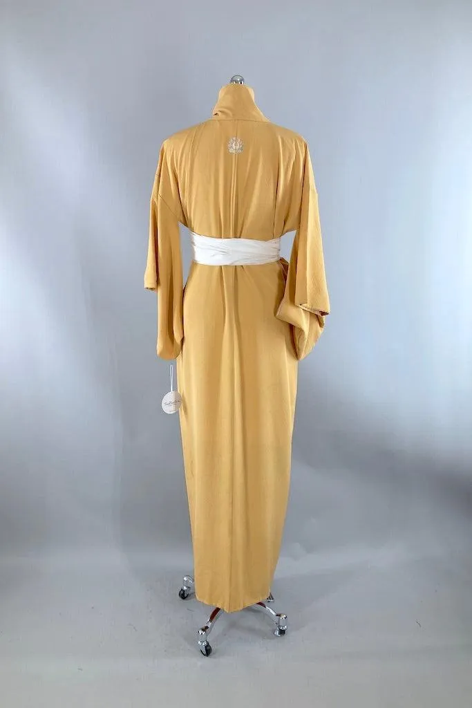 Vintage Gold Silk Kimono
