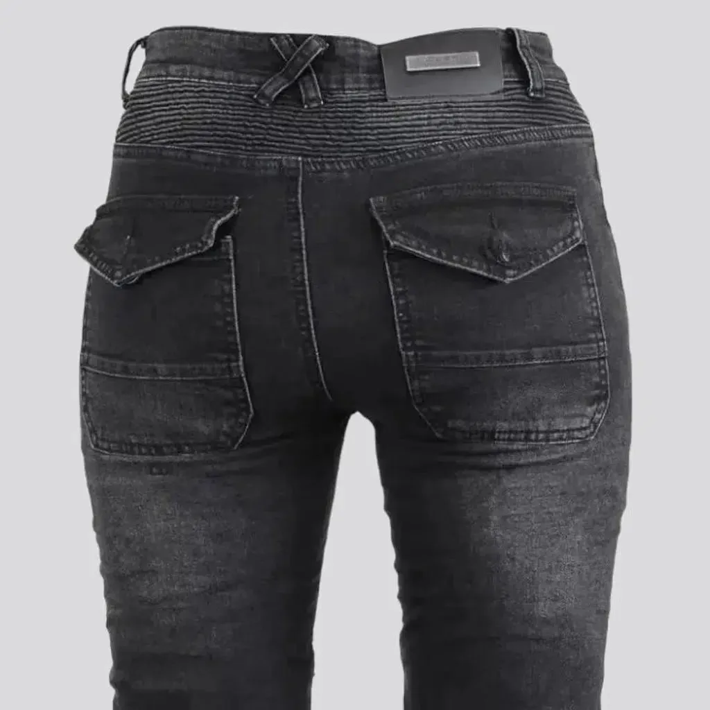 Vintage skinny moto jeans
 for women