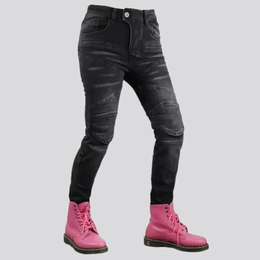 Vintage skinny moto jeans
 for women