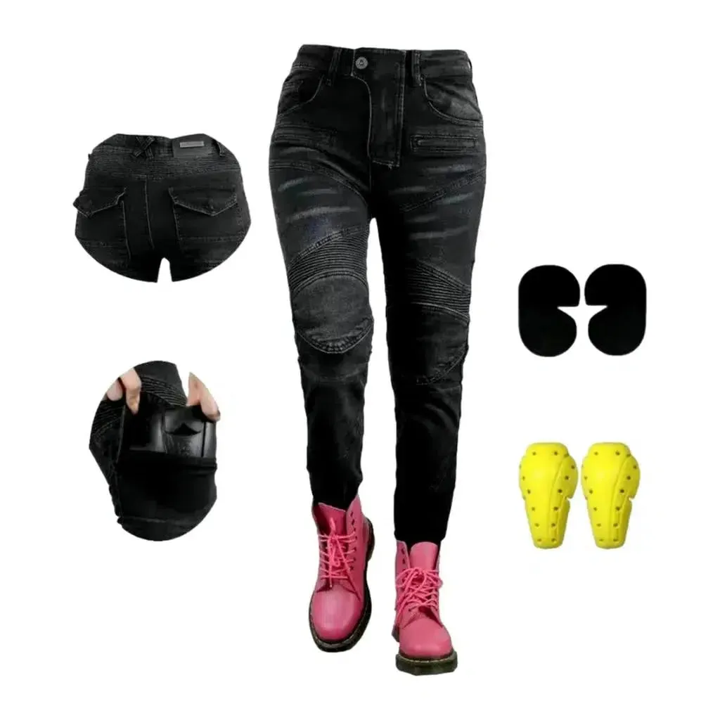 Vintage skinny moto jeans
 for women