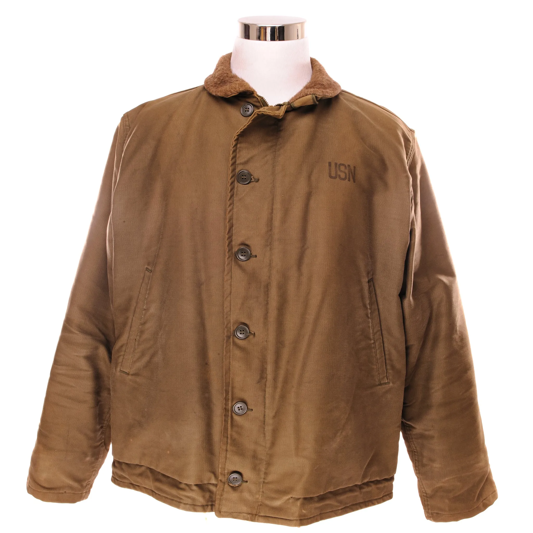 VINTAGE US NAVY ALPACA N-1 N1 DECK JACKET WW2 ERA SIZE 42