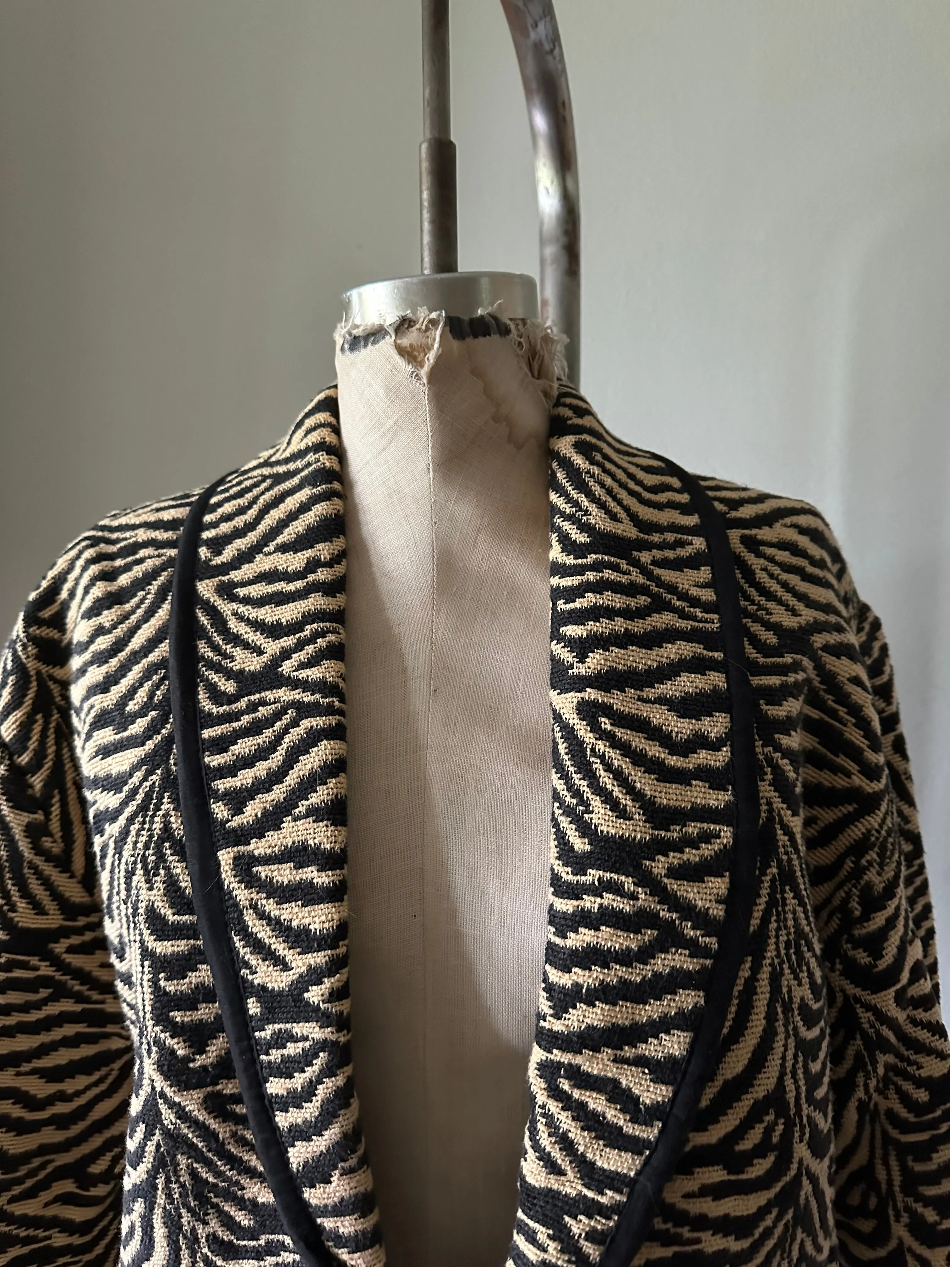 Vintage Zebra Tapestry Cropped Jacket Flashback