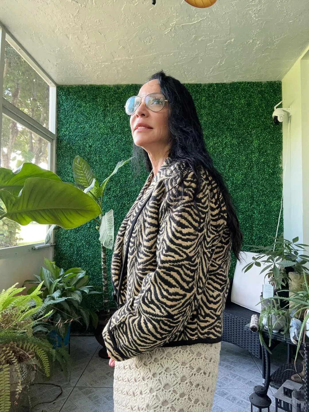 Vintage Zebra Tapestry Cropped Jacket Flashback