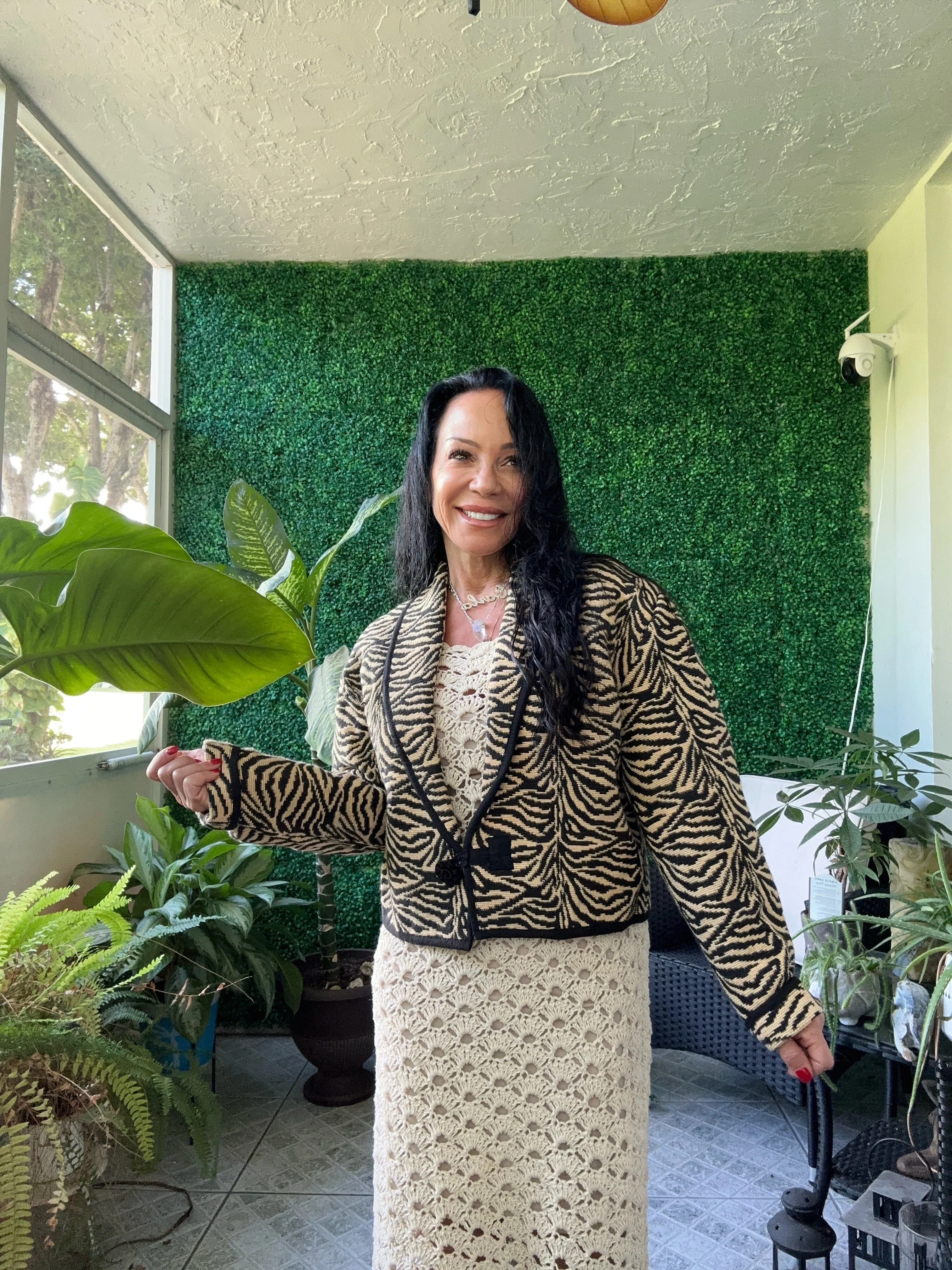Vintage Zebra Tapestry Cropped Jacket Flashback