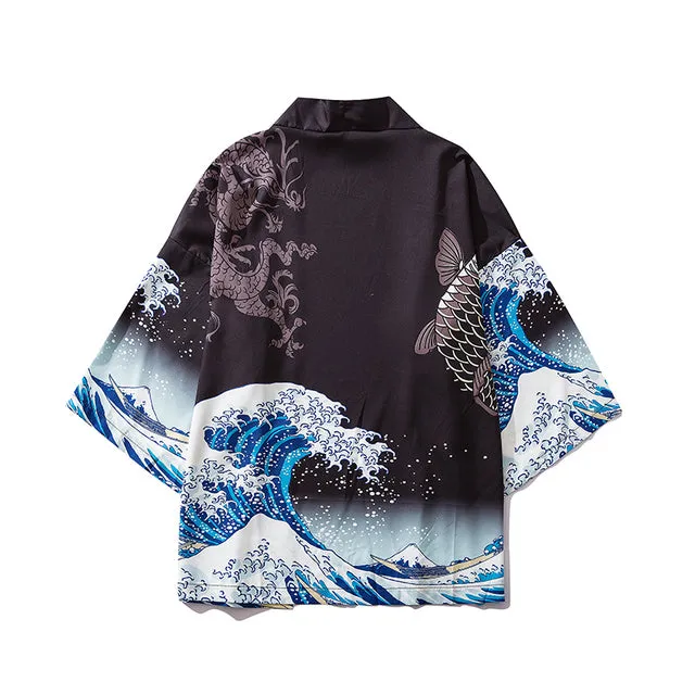 Waves Samurai Men Kimono