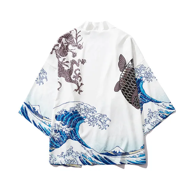 Waves Samurai Men Kimono