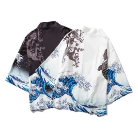 Waves Samurai Men Kimono