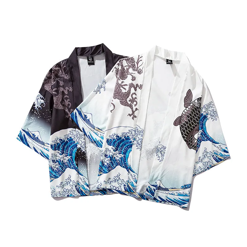 Waves Samurai Men Kimono