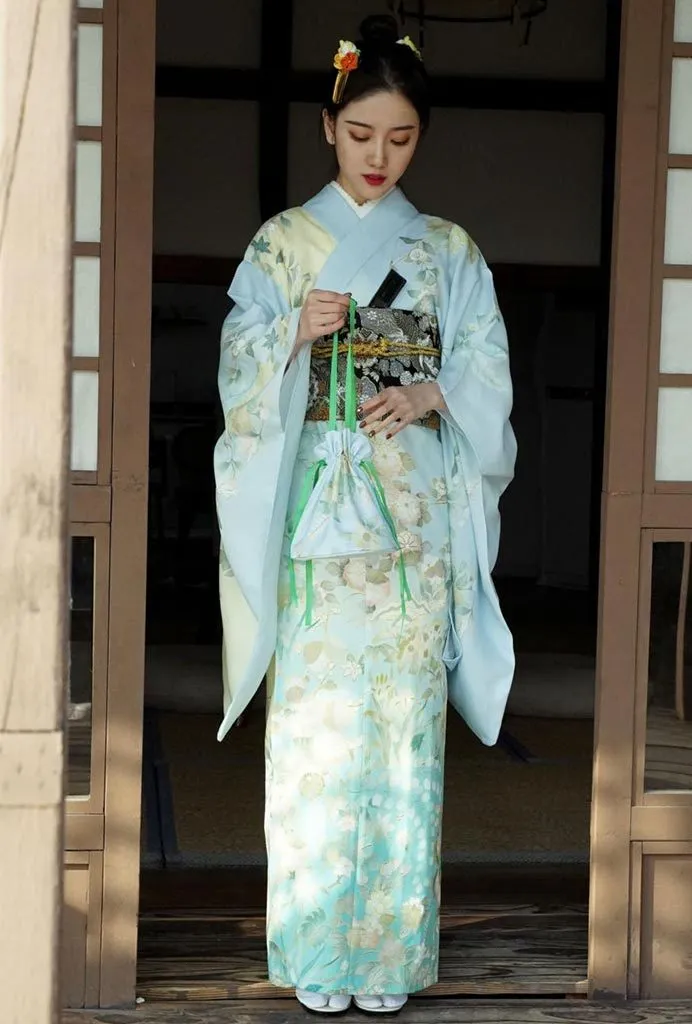 White Japanese Kimono Dress