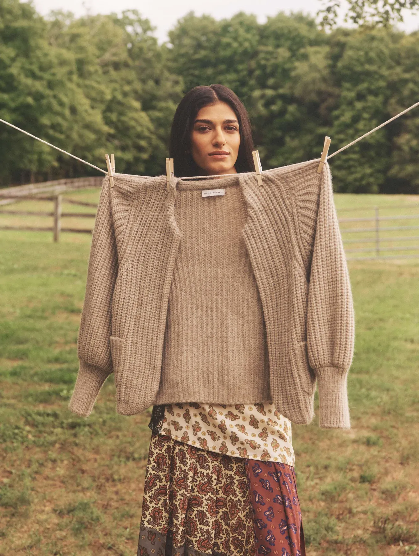 White   Warren - Plush Alpaca Blend Open Jacket in Oat Straw