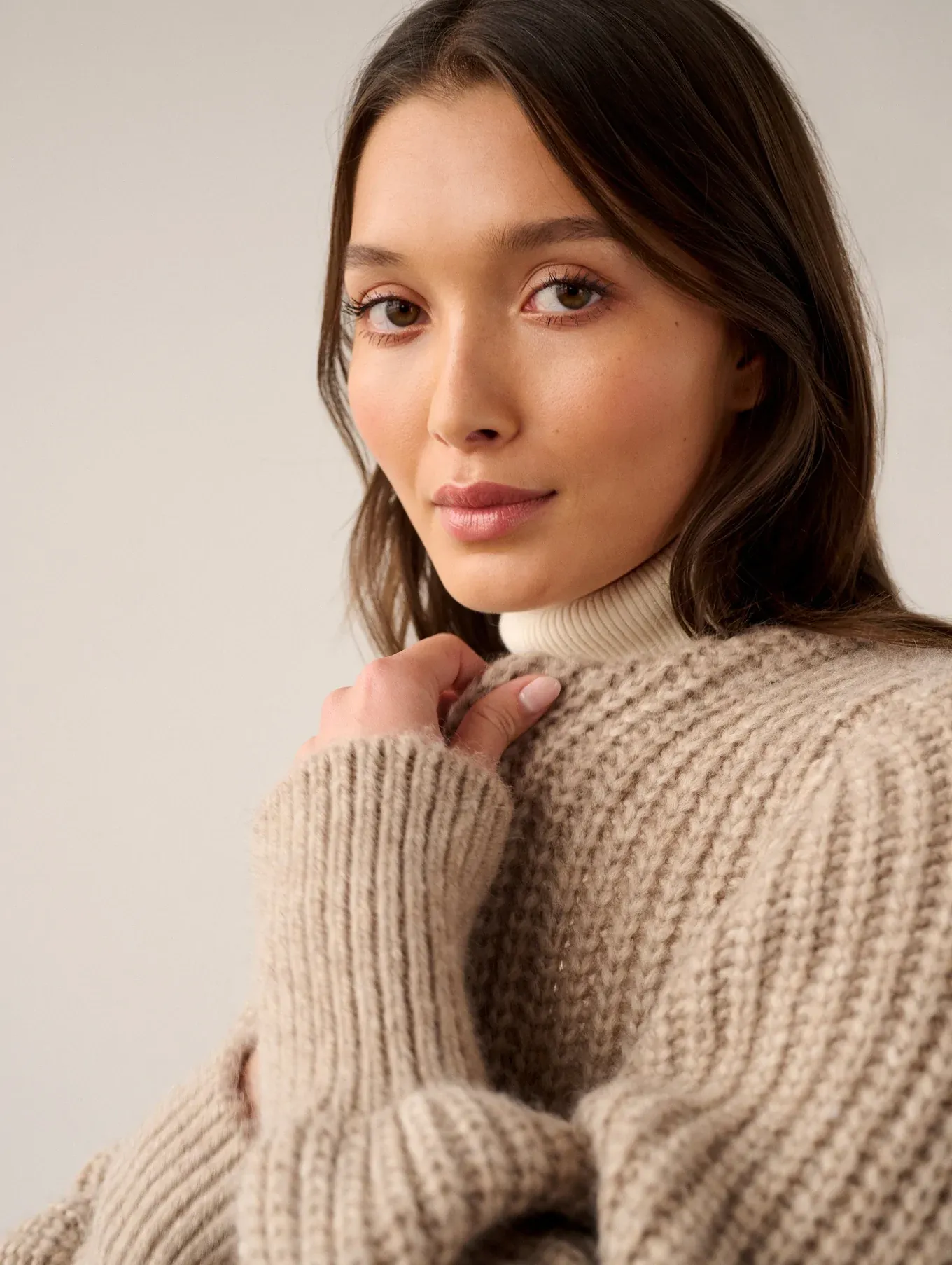 White   Warren - Plush Alpaca Blend Open Jacket in Oat Straw