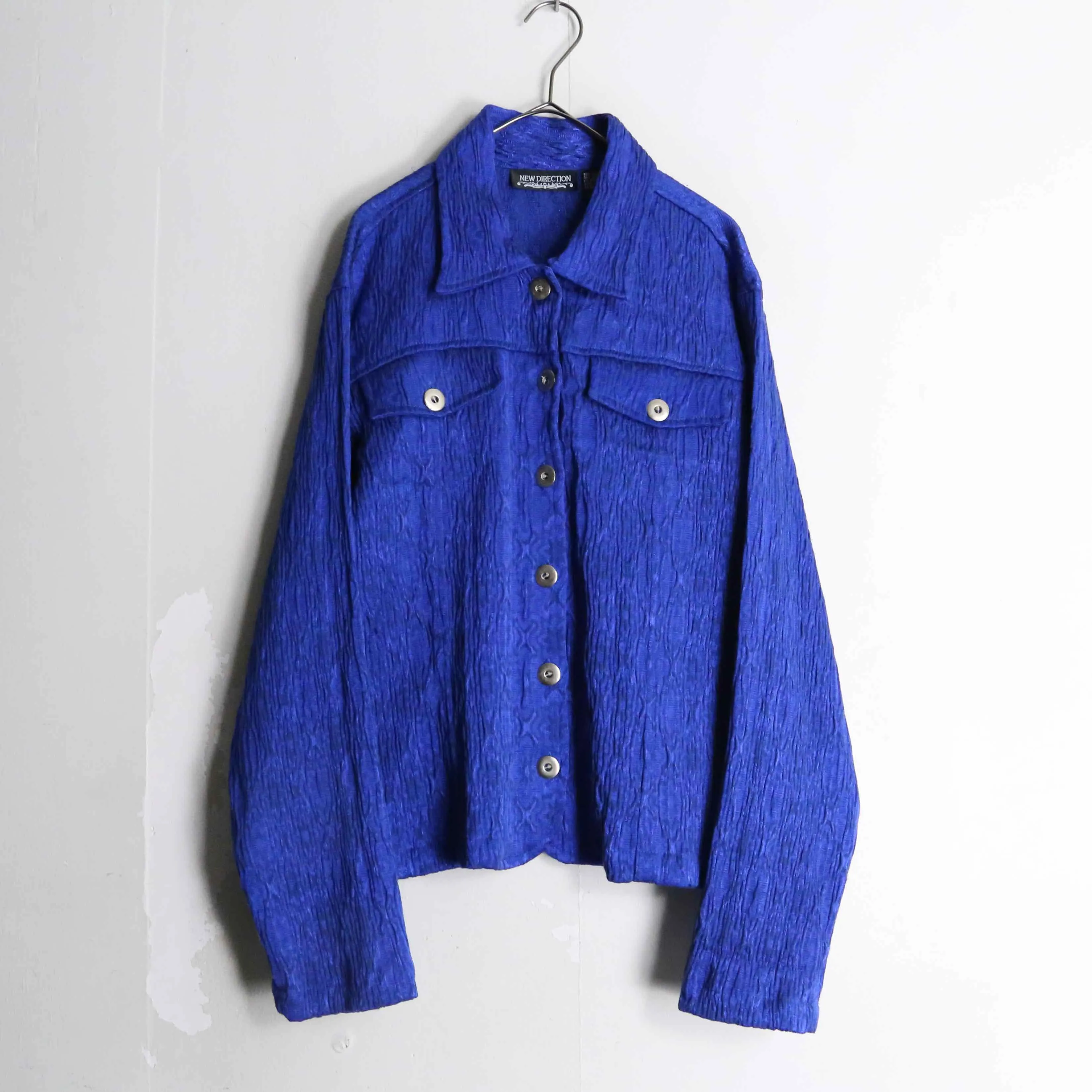 wrinkle design blue tracker jacket