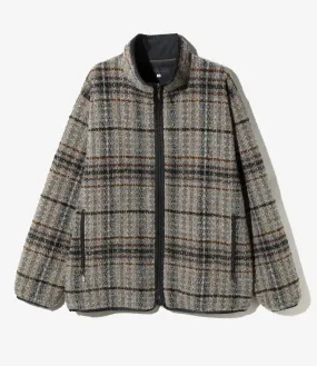 W.U. Piping Jacket - Sax/Brown/Grey - W/PE/PC/AP/N Plaid Tweed