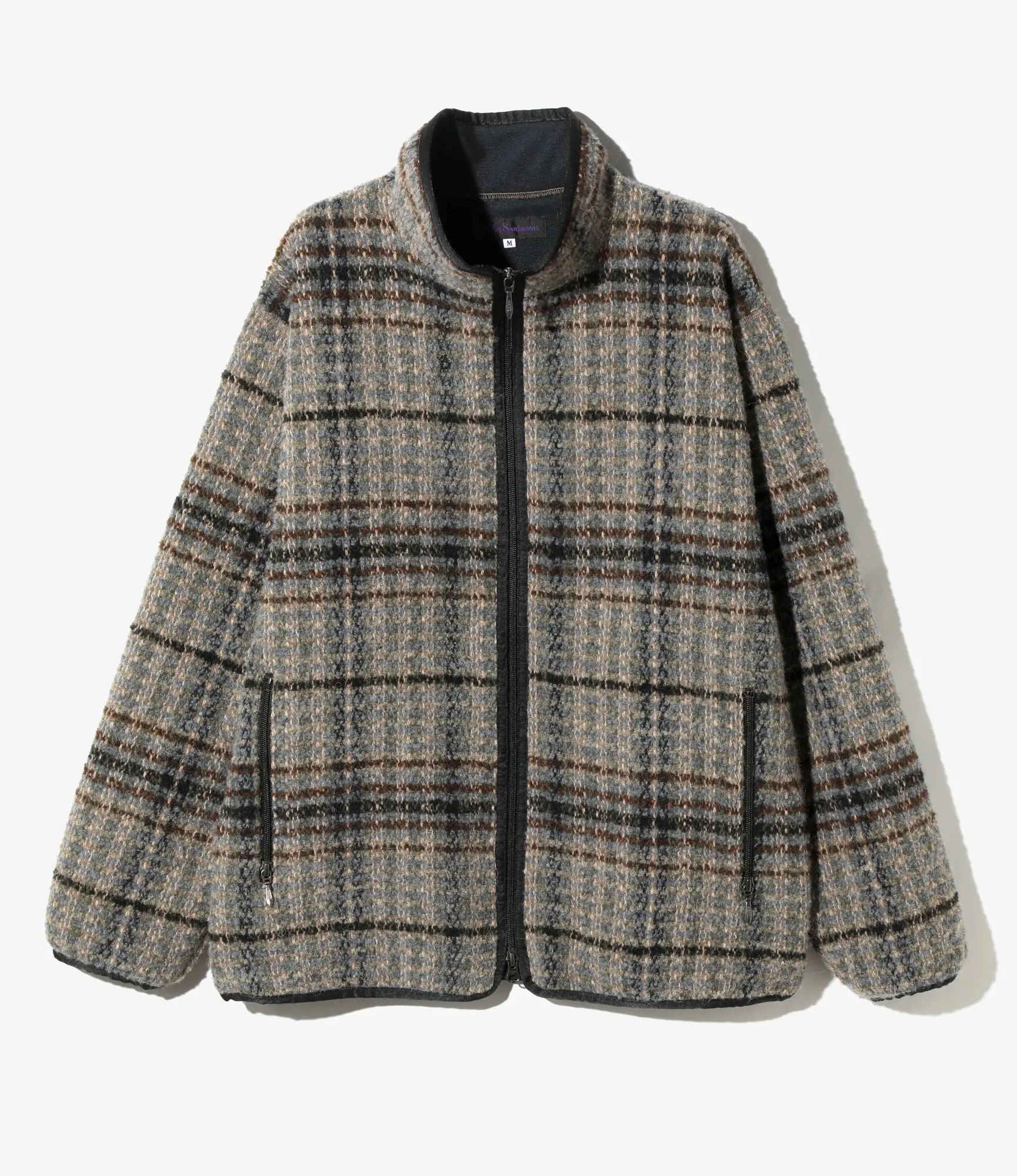 W.U. Piping Jacket - Sax/Brown/Grey - W/PE/PC/AP/N Plaid Tweed