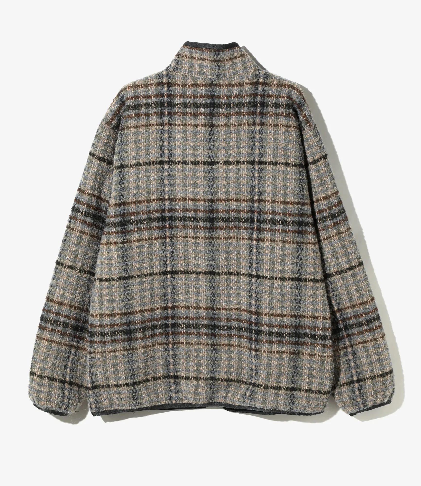 W.U. Piping Jacket - Sax/Brown/Grey - W/PE/PC/AP/N Plaid Tweed