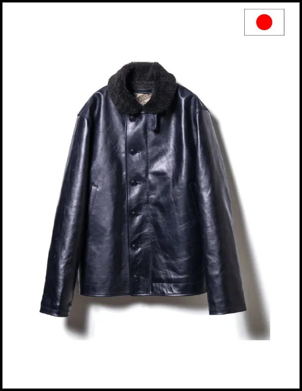 Y'2 Leather 1.3mm Indigo Horse hide N1 Deck Jacket