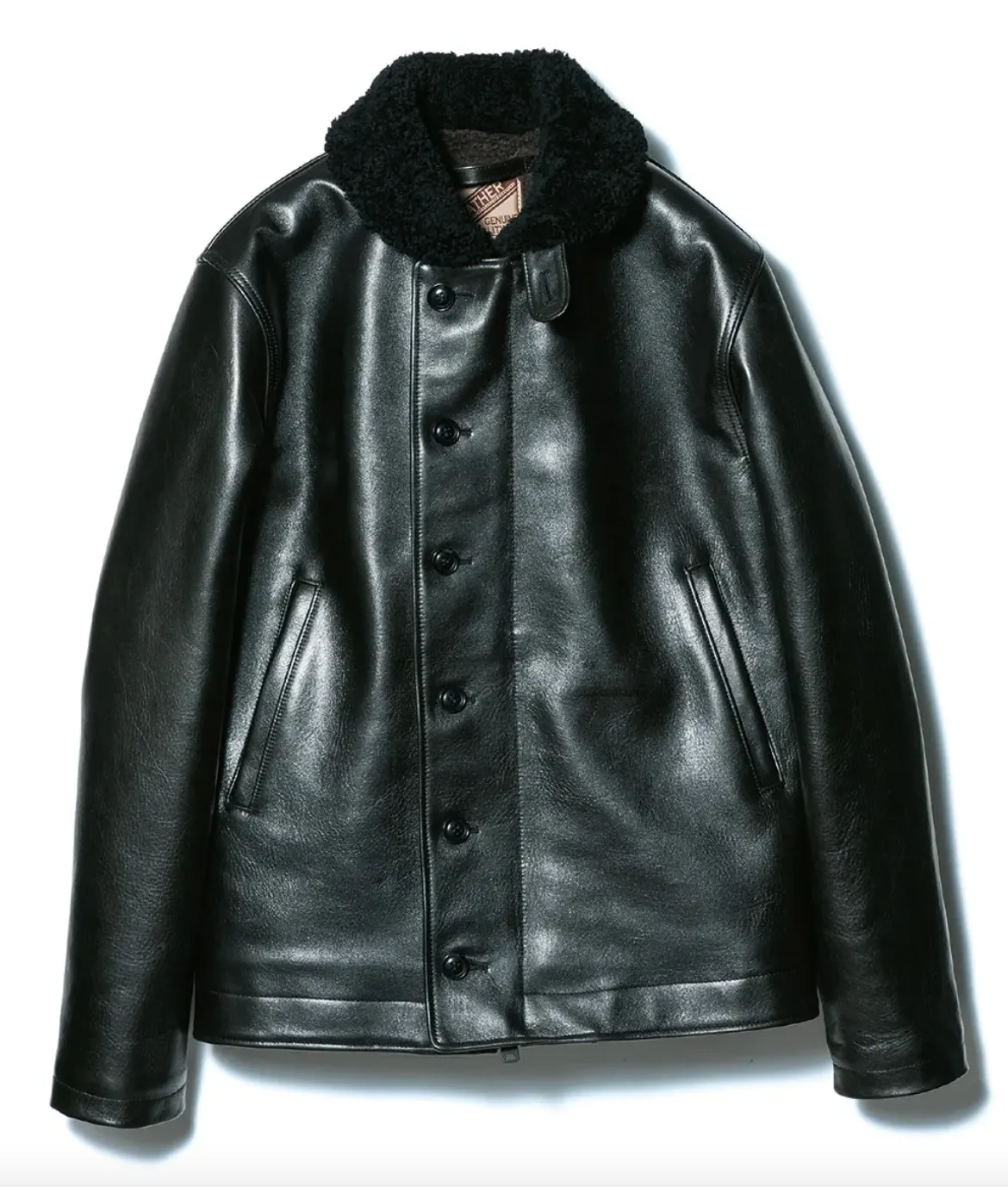 Y'2 Leather Aniline Horse N1 Deck Jacket Black