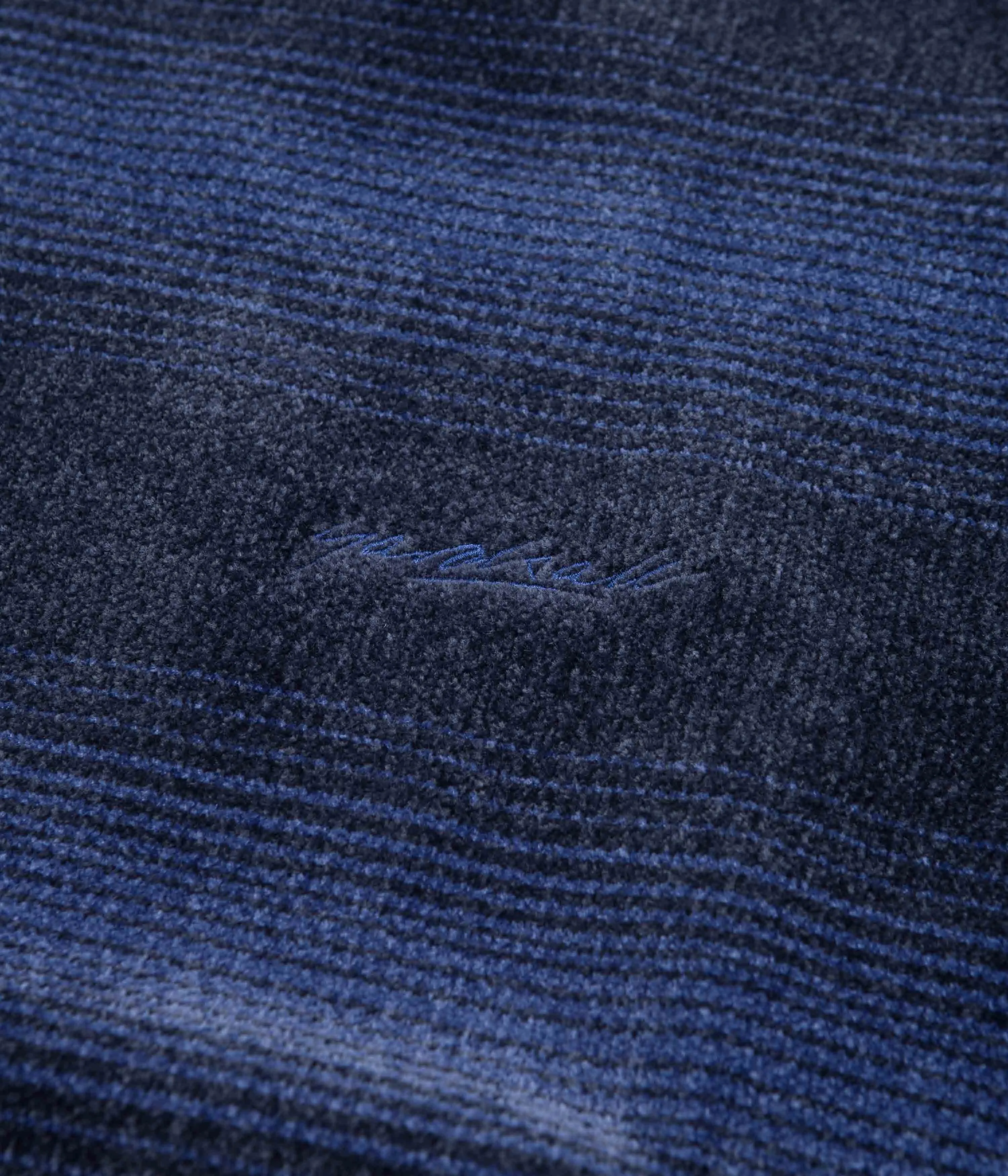 Yardsale Chenille Ripple Knitted Crewneck Sweatshirt - Navy / Blue