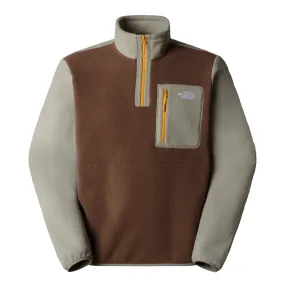 Yumiori Quarter Zip Fleece Jacket - Smokey Brown/Grey