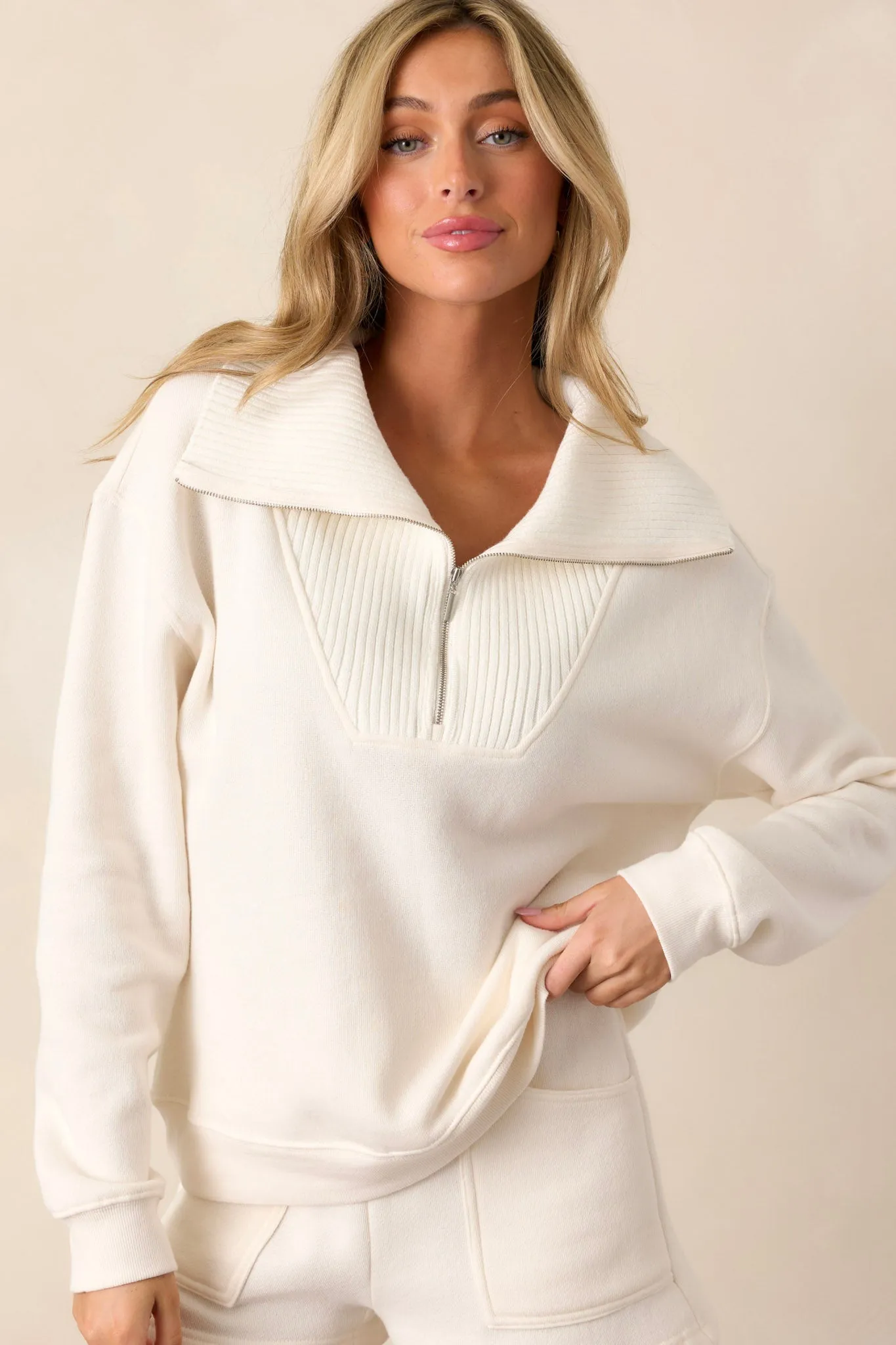 Z Supply Sonata Sea Salt Fleece Sweatshirt